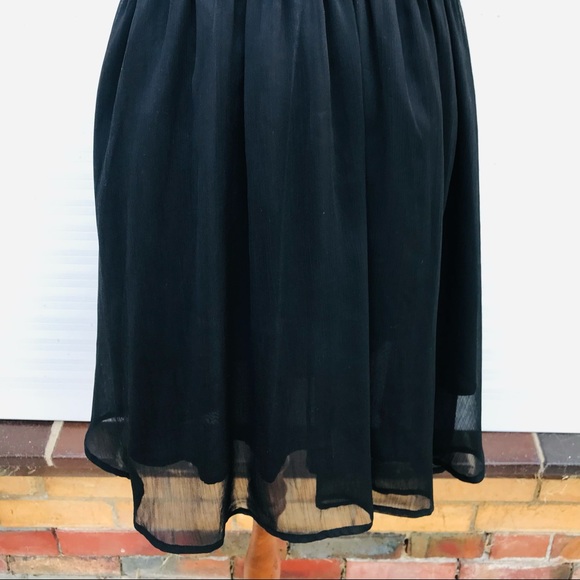 LUSHOUS Black Sheer Layered Fit Flare Dress Event Cocktail Party Size 8 - Picture 7 of 7